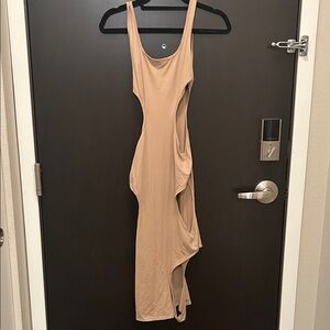 Tan cut out Sleeveless Dress